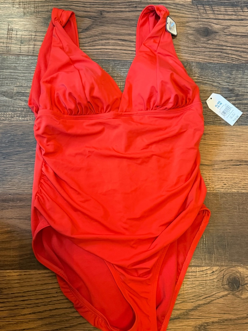 Women's Red One-Piece Swimsuit Time and Tru Size XL NWT!